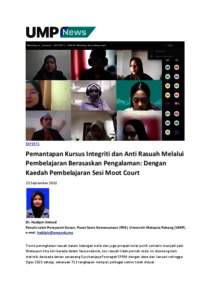 Pemantapan Kursus Integriti Dan Anti Rasuah Melalui Pembelajaran ...